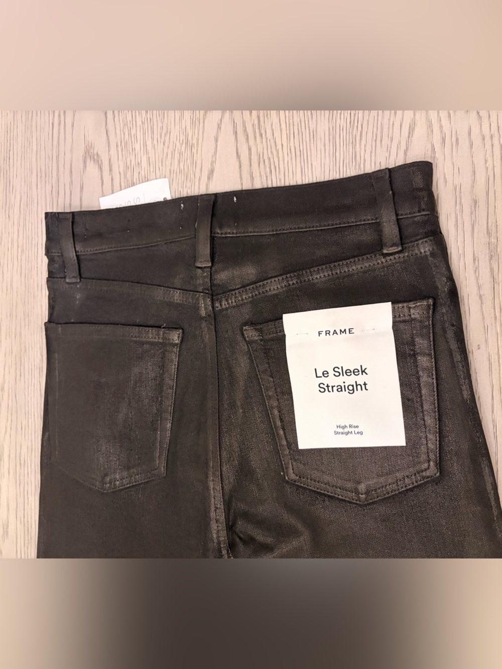 NWT Frame Le Sleek Coated High Rise Straight Jeans in Mood Ring Size 28 - Picture 7 of 12